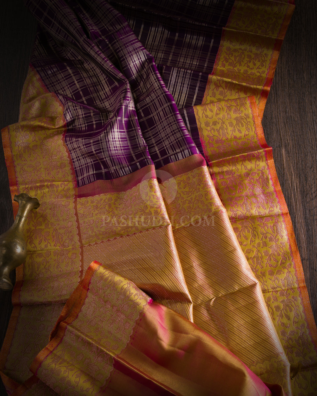 Purple and Pink Kanjivaram Silk Saree - S931