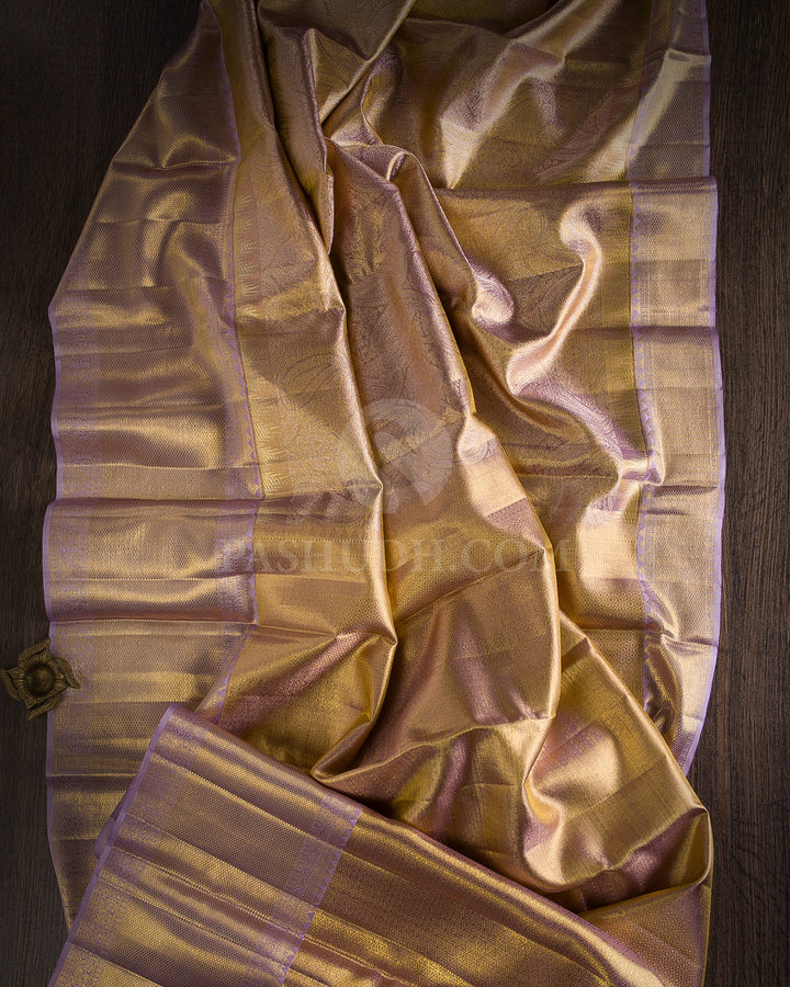 Light Lavender Kanjivaram Tissue Silk Saree - S1049(B) - View 1