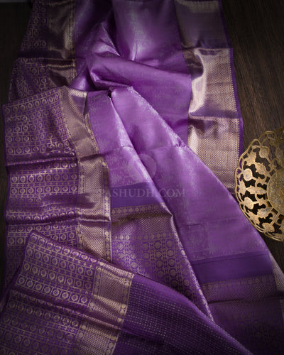 Lavender Kanjivaram Silk Saree - D439 - View 1