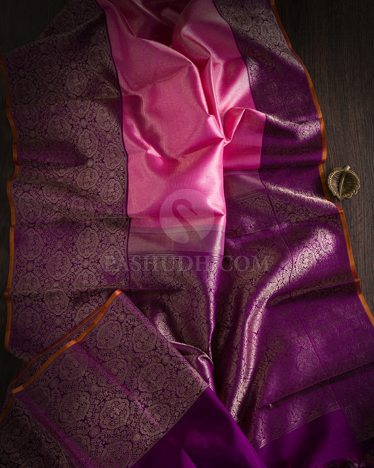 Hot Pink & Violet Kanjivaram Silk Saree - S983 - View 1