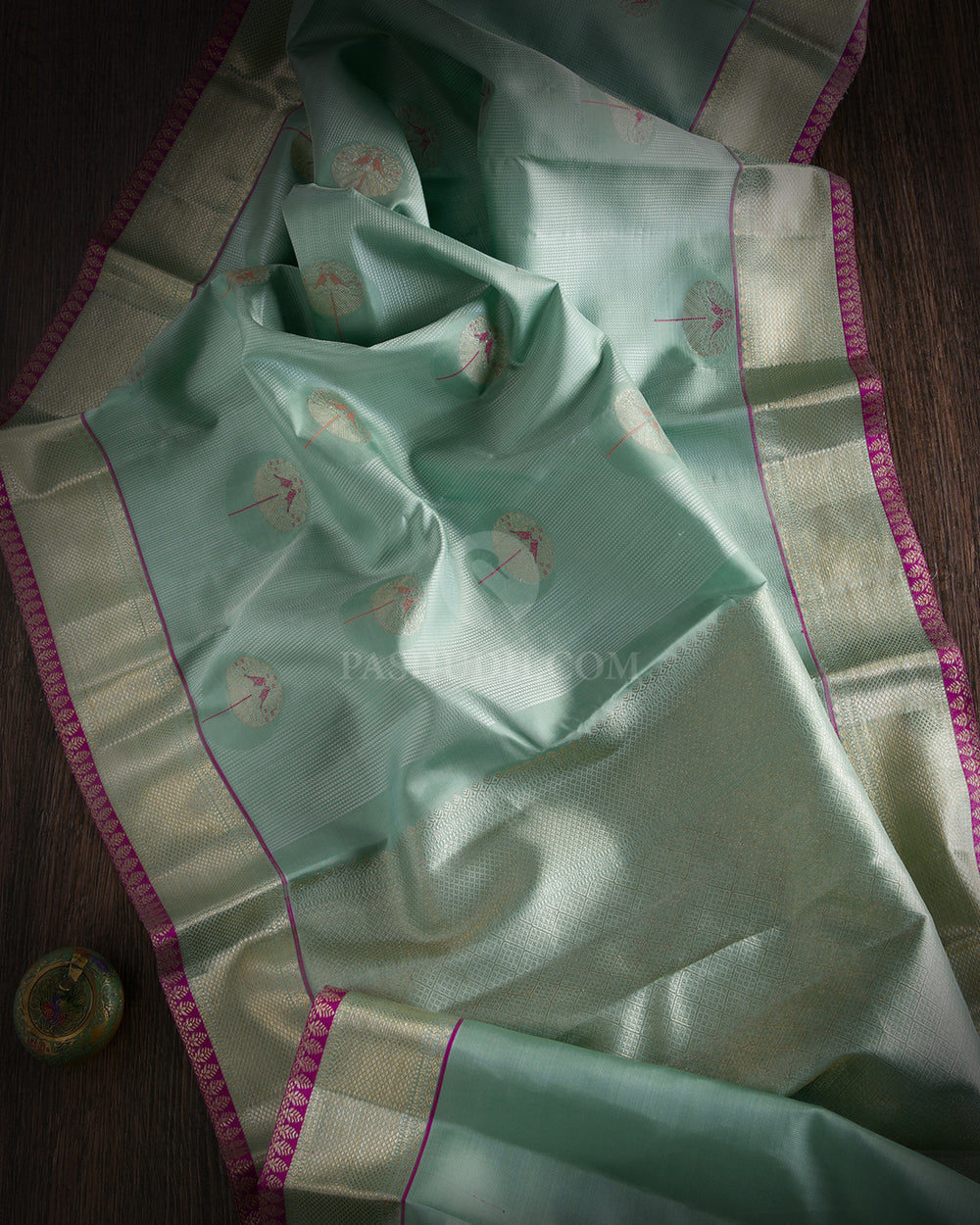 Mint Green Kanjivaram Silk Saree - S735- View 2
