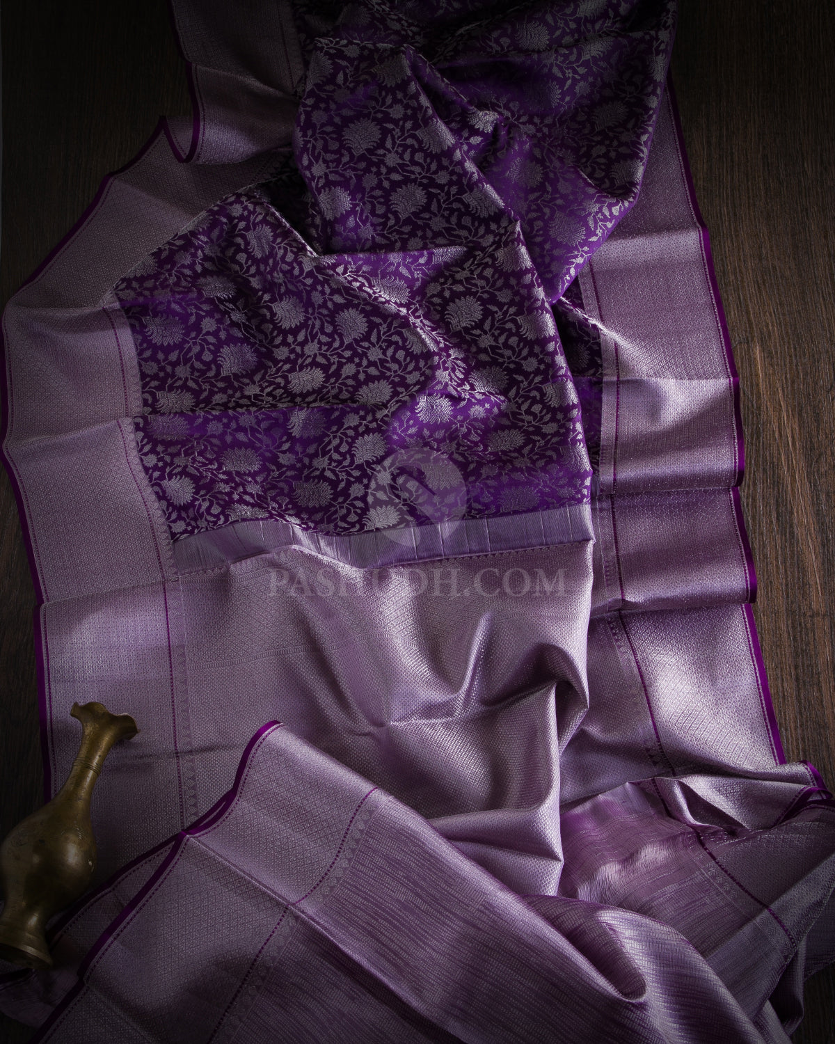 Violet and Pale Lavender Kanjivaram Silk Saree - DT230