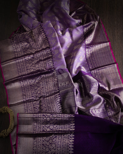 Lavender and Purple Kanjivaram Silk Saree - D483