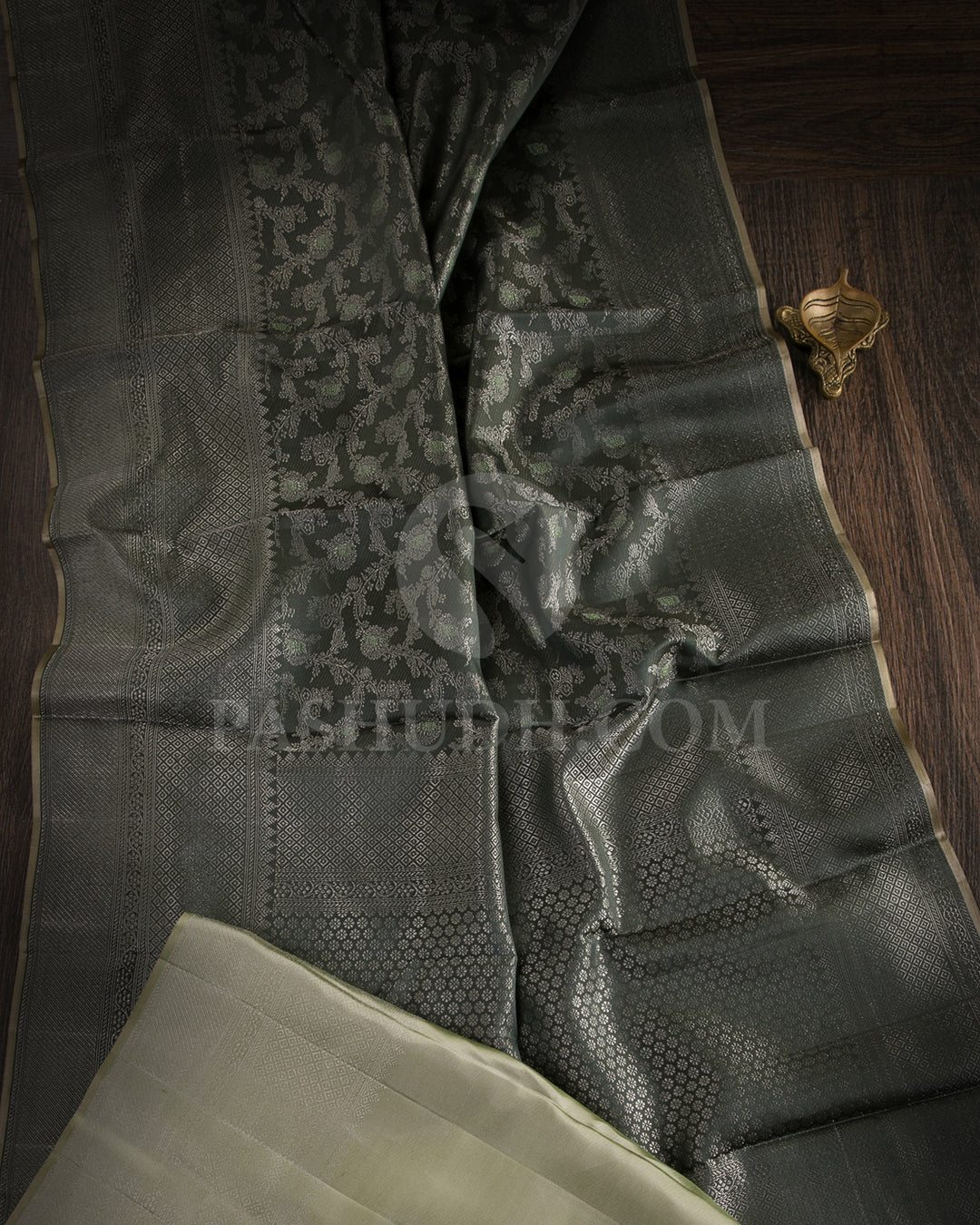 Army Green Kanjivaram Silk Saree - DJ313(A)