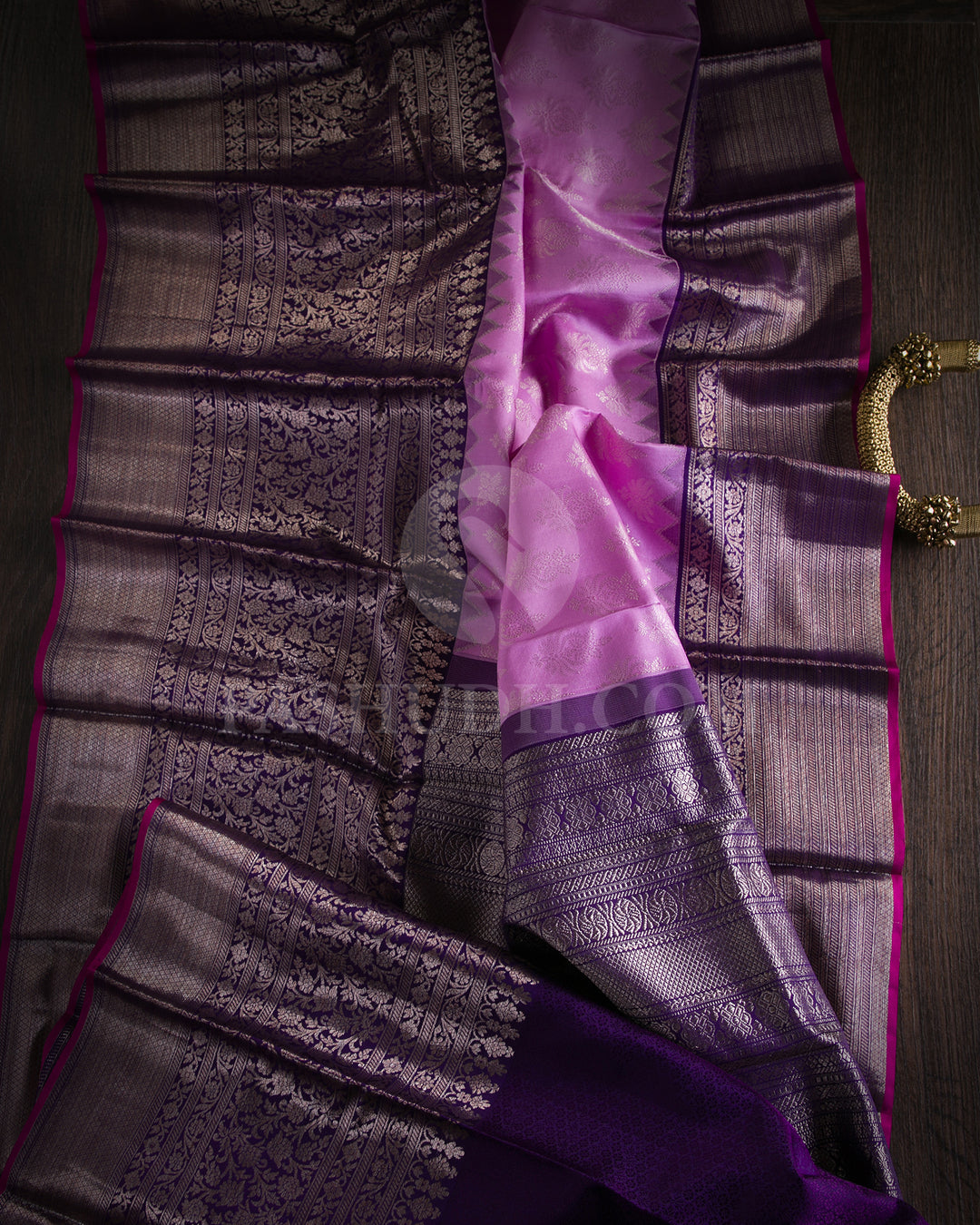 Lilac and Violet Kanjivaram Silk Saree - D498(A)