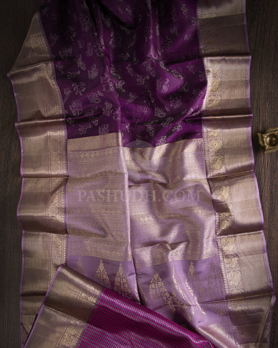 Violet & Lavender Kanjivaram Silk Saree - D531(A)