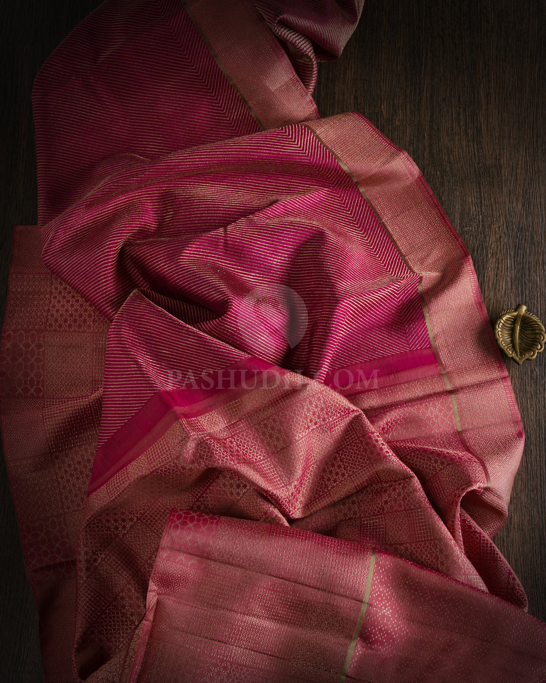 Raspberry Pink Kanjivaram Silk Saree - DJ192 - View 1