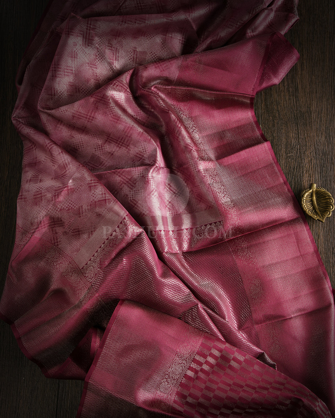 Dusty Rose Kanjivaram SIlk Saree - D430 - View 1