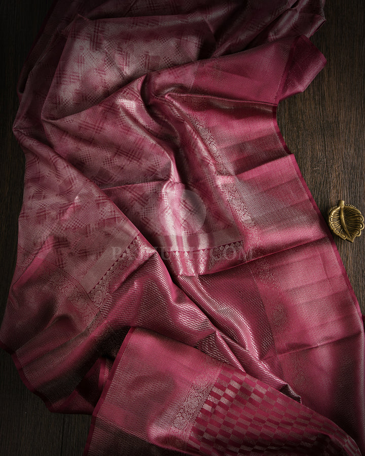 Dusty Rose Kanjivaram SIlk Saree - D430 - View 1