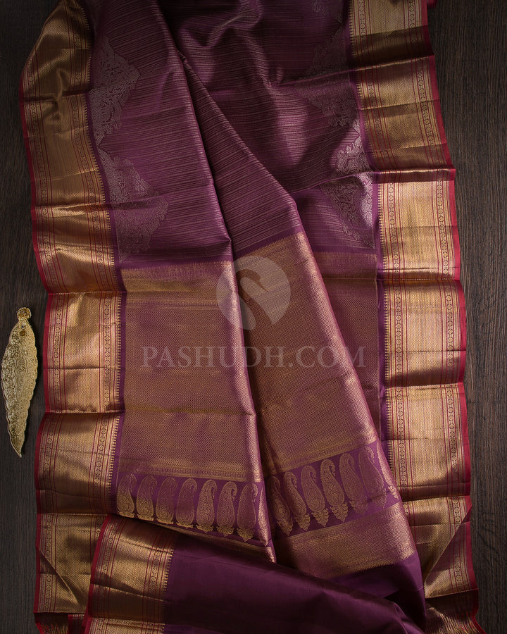 Grape Purple Kanjivaram Silk Saree- DJ300(B)
