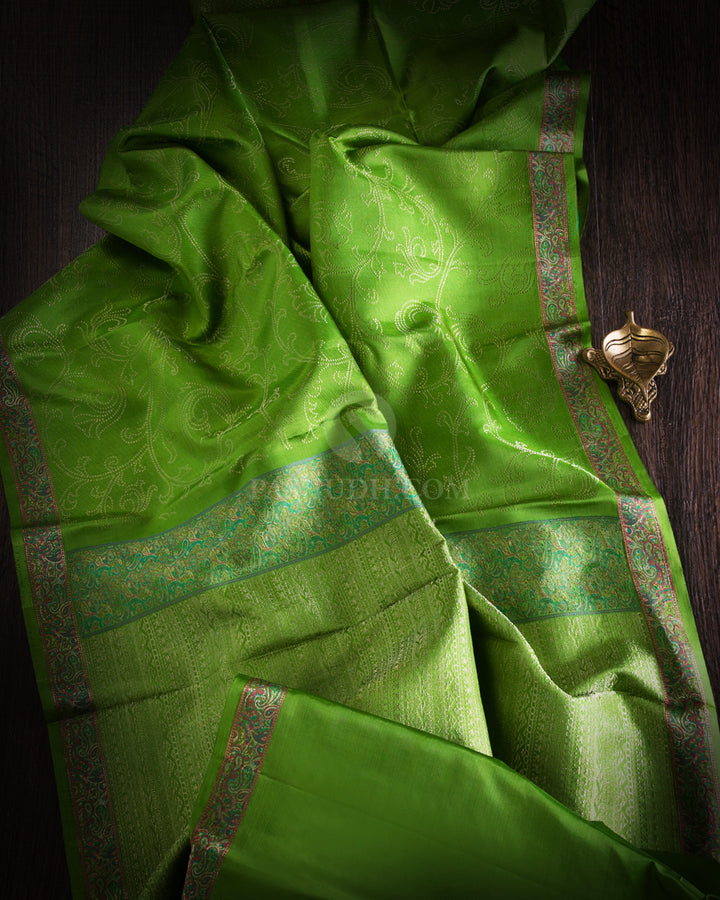 Parrot Green Kanjivaram Silk Saree - DJ236