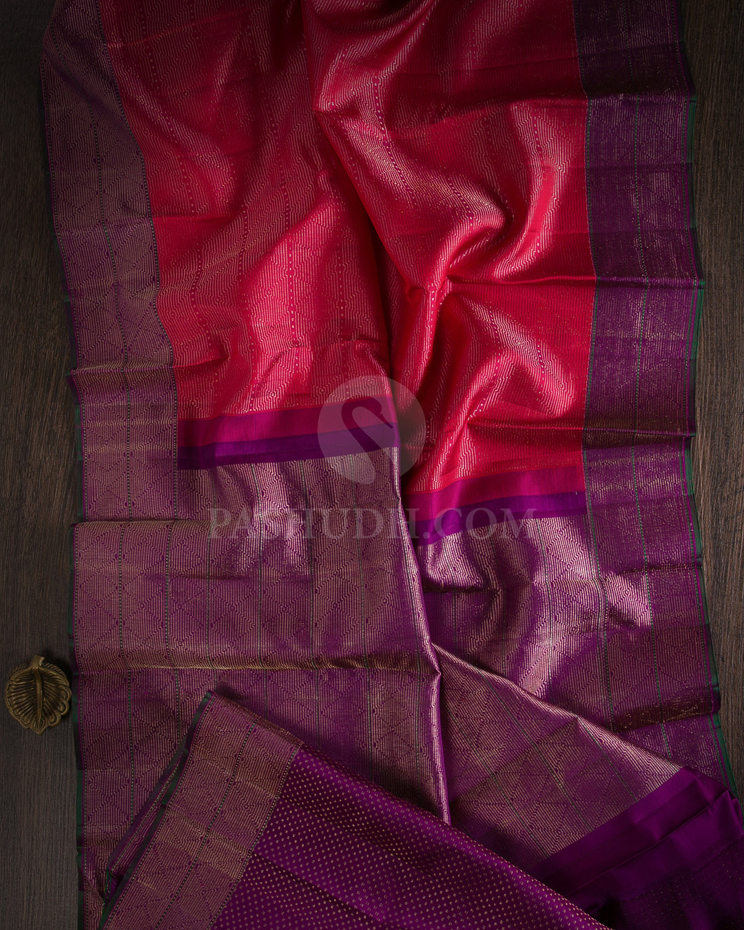 Red & Purple Kanjivaram Silk Saree - DJ293(C)