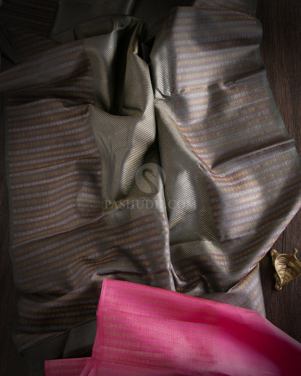 Grey Kanjivaram Silk Saree - S768 - View 2