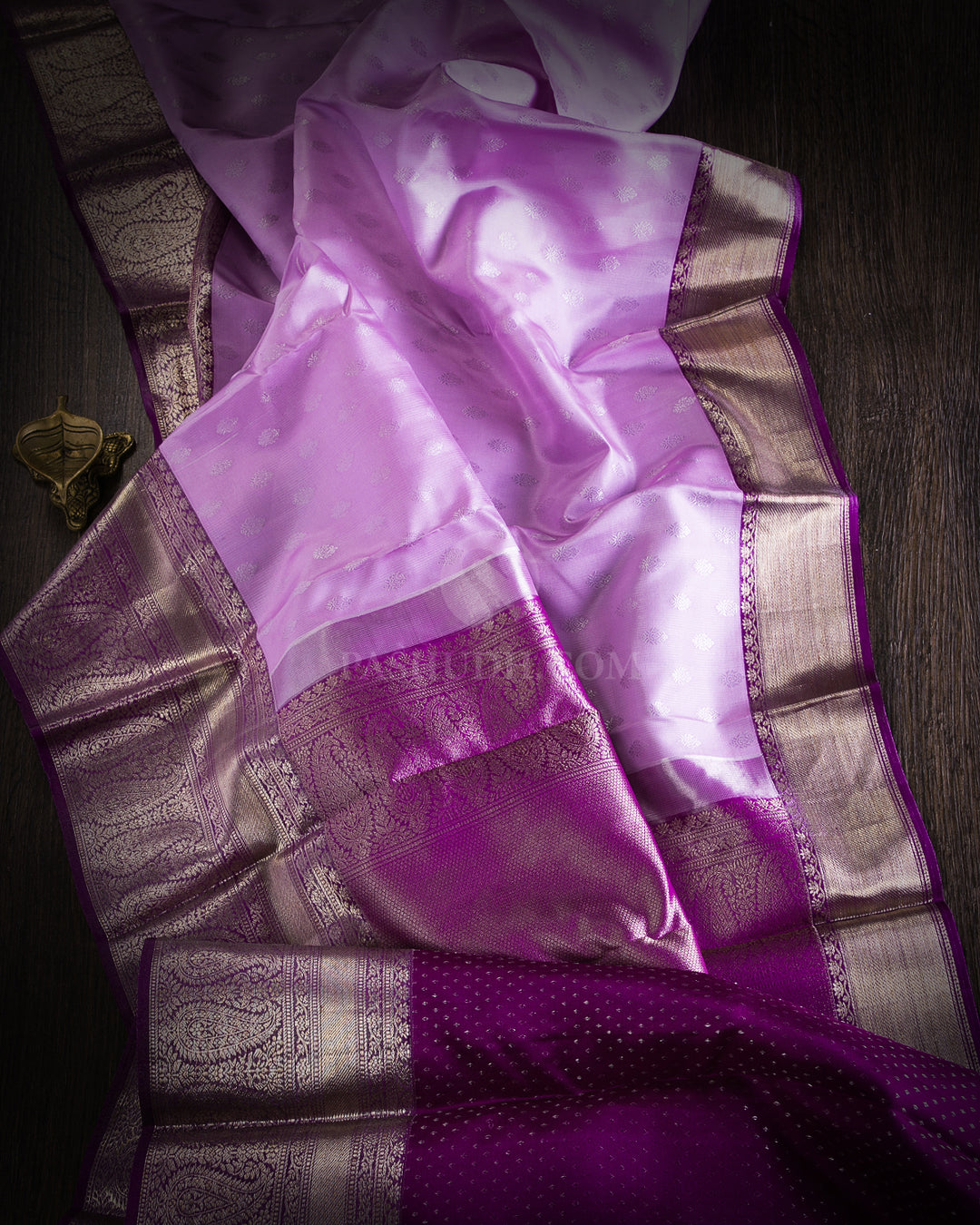Lilac and Violet Kanjivaram Silk Saree - DT211