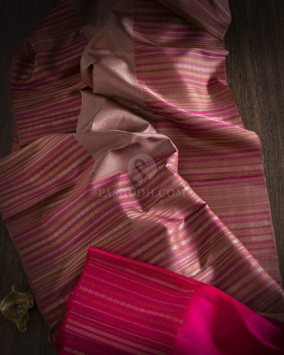 Chocolate and Pink Kanjivaram Silk Saree - S793- View 2