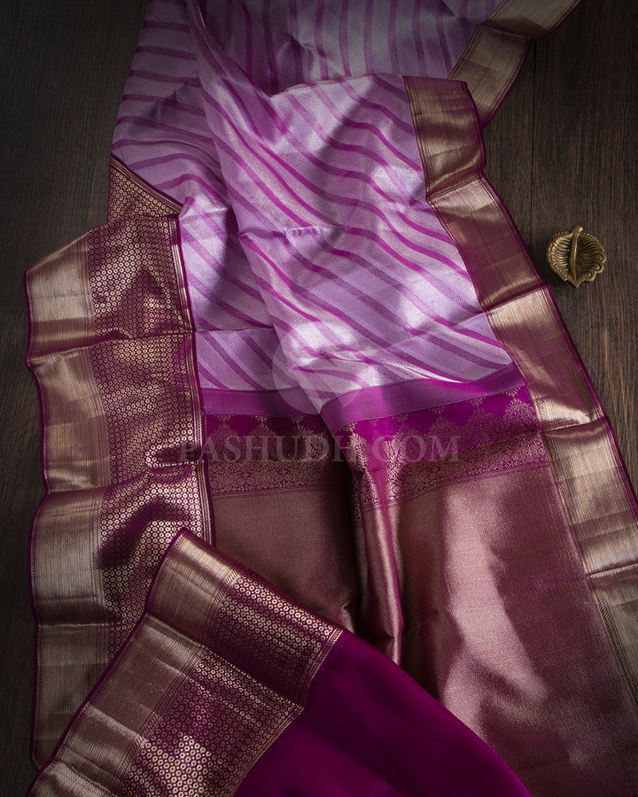 Lavender and Purple Kanjivaram Silk Saree - DT252(A)