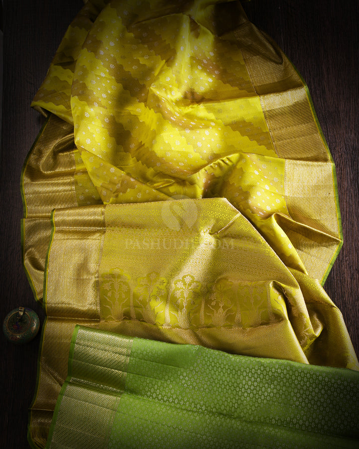 Lime Green Kanjivaram Silk Saree - DT209