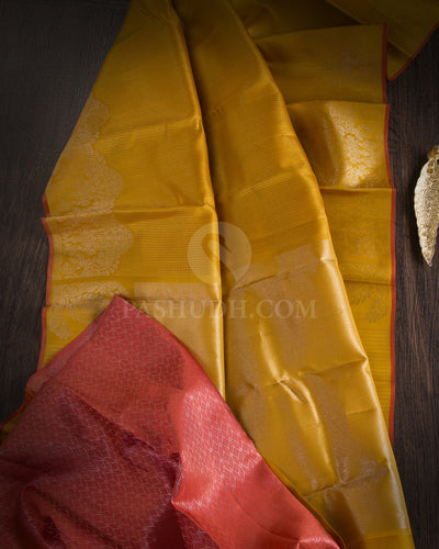 Pale Mustard Kanjivaram Silk Saree - D512(B)