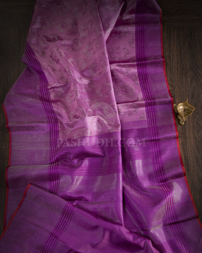 Old Rose And Violet Kanjivaram Silk Saree - D510(D)
