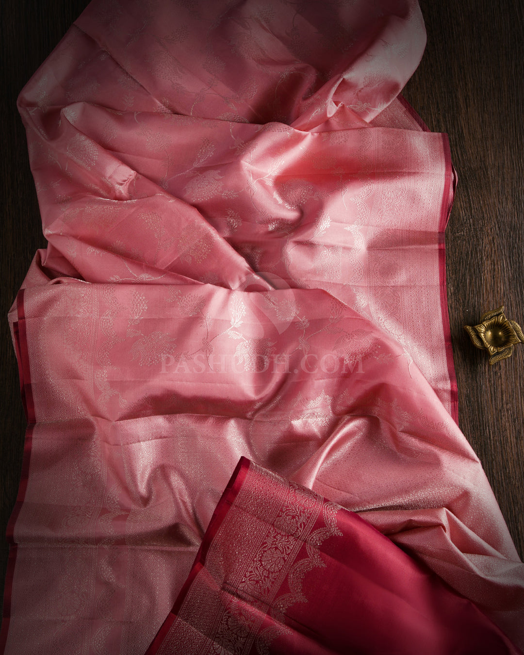 Baby Pink Kanjivaram Silk Saree - DJ189 - View 1