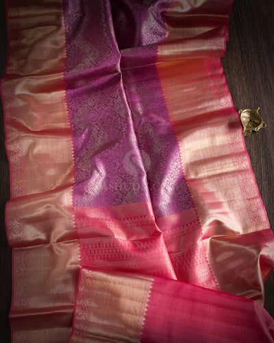 African Violet  Zari Kanjivaram Silk Saree - S845 - View 2