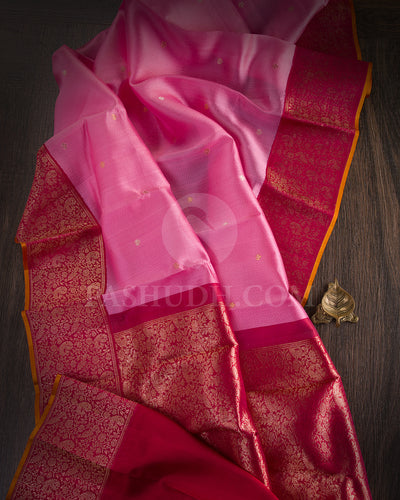 Rose Pink And Maroon Kanjivaram Silk Saree - S1181(A) - View 1