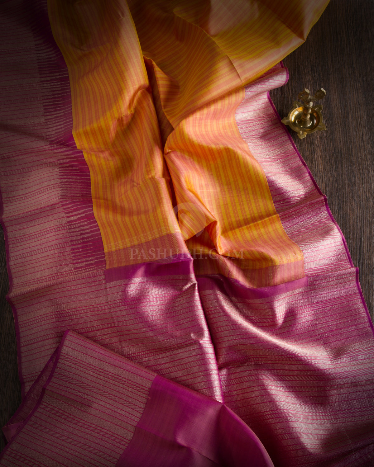 Orange & Purple Kanjivaram Silk Saree - S726- View 2