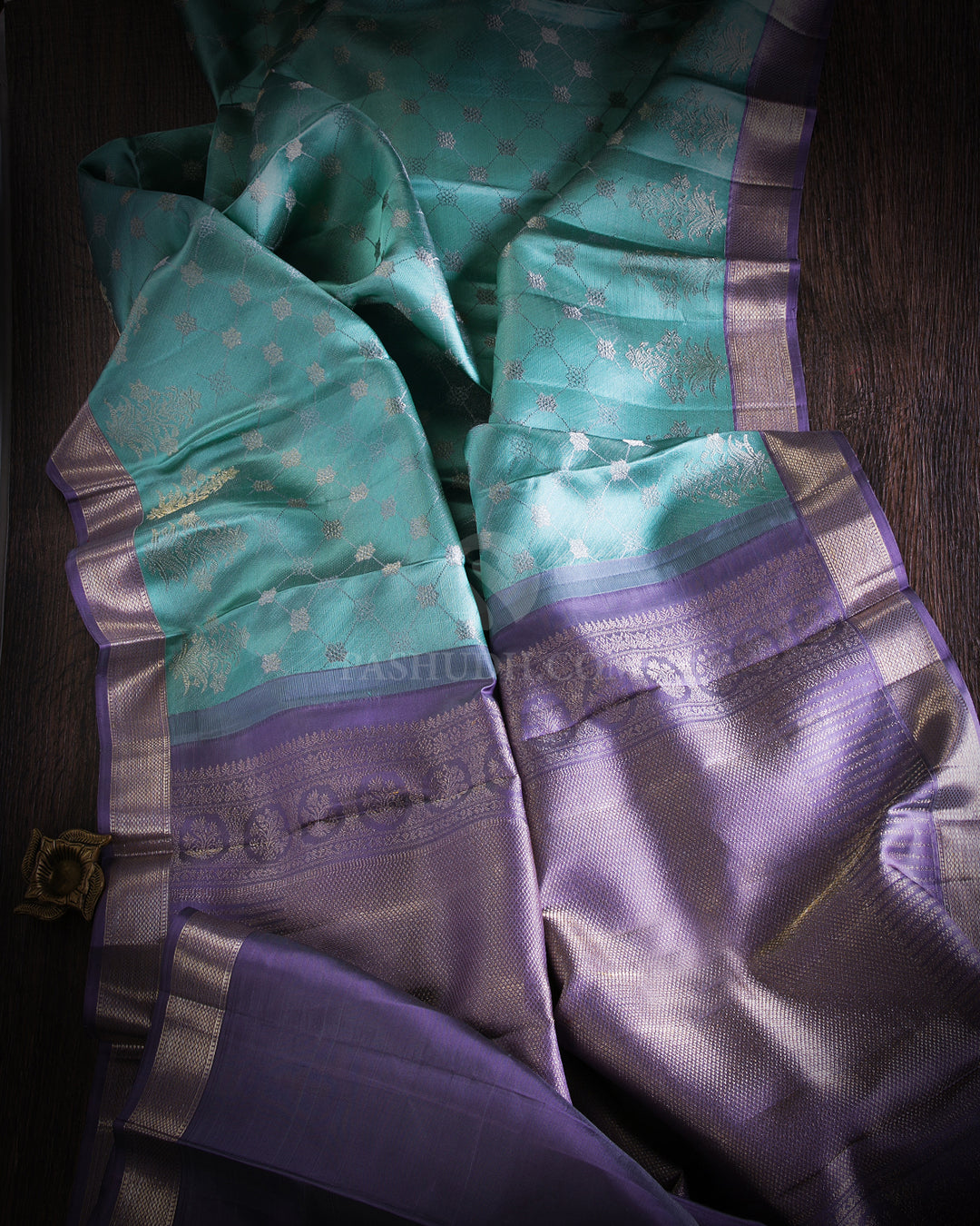 Soft Blue & Lavender Kanjivaram Silk Saree - DJ232