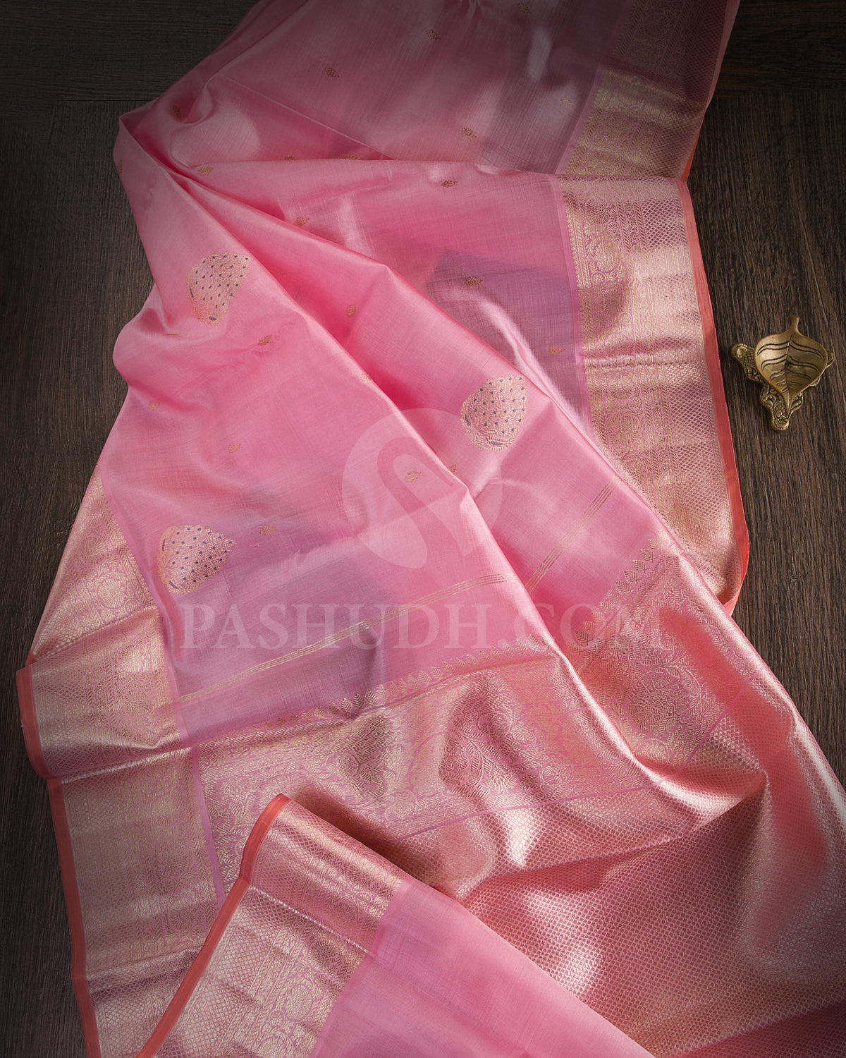 Baby Pink Kanjivaram Silk Saree - S1180(A) - View 1