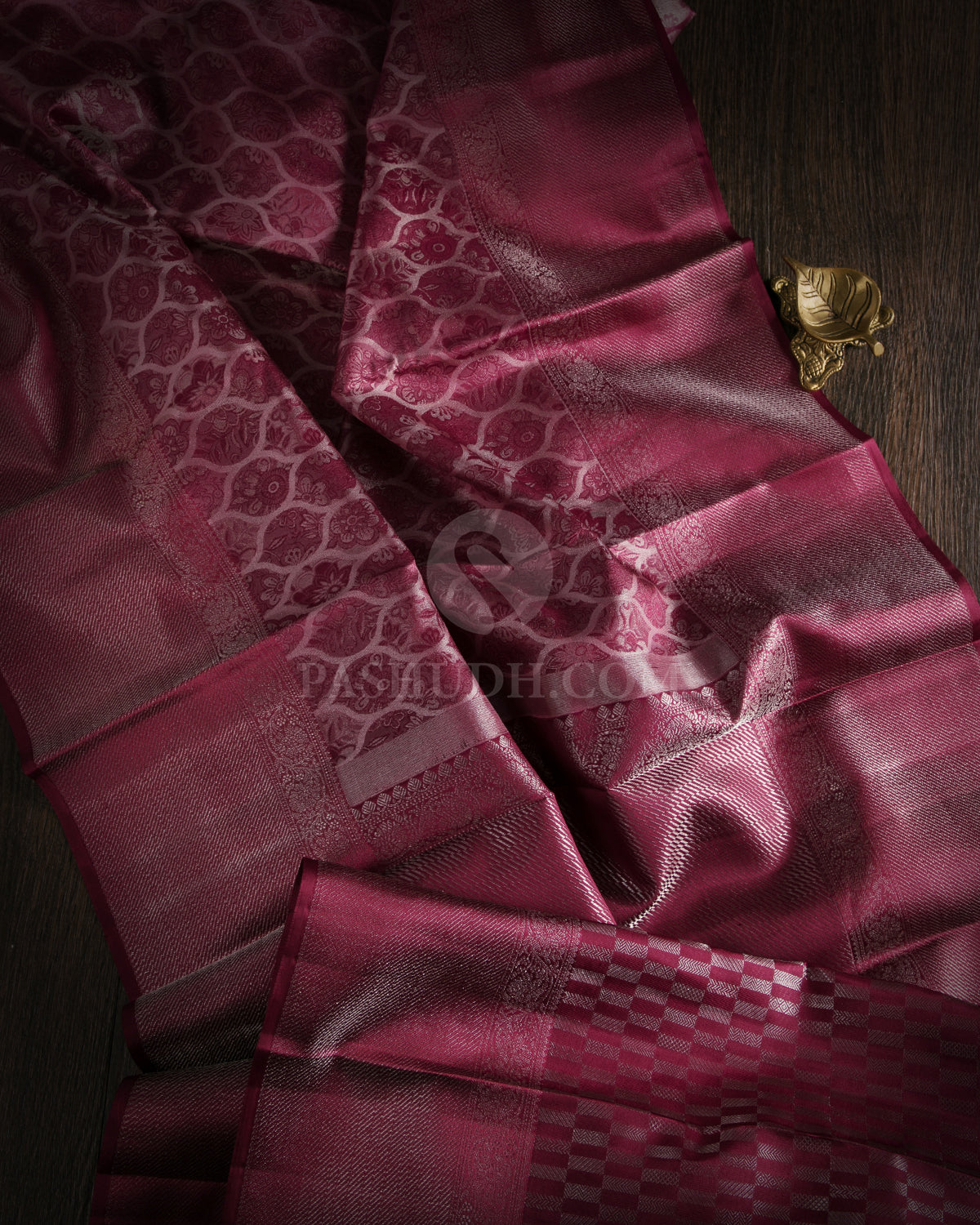 Dusty Pink Kanjivaram Silk Saree - D432 - View 1