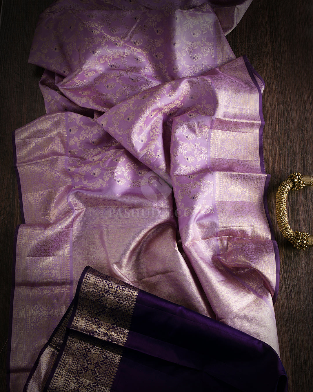 Light Lavender Kanjivaram Silk Saree - DJ208 - View 1
