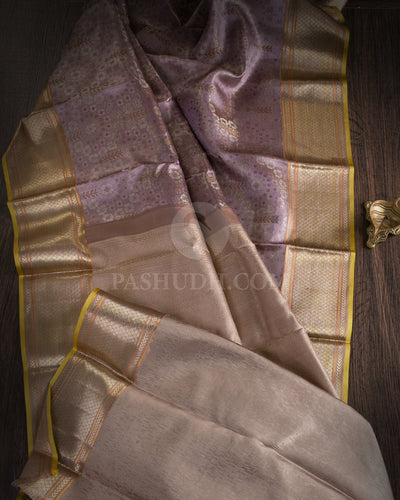 Thistle Lavender Kanjivaram Silk Saree - DT247(B)