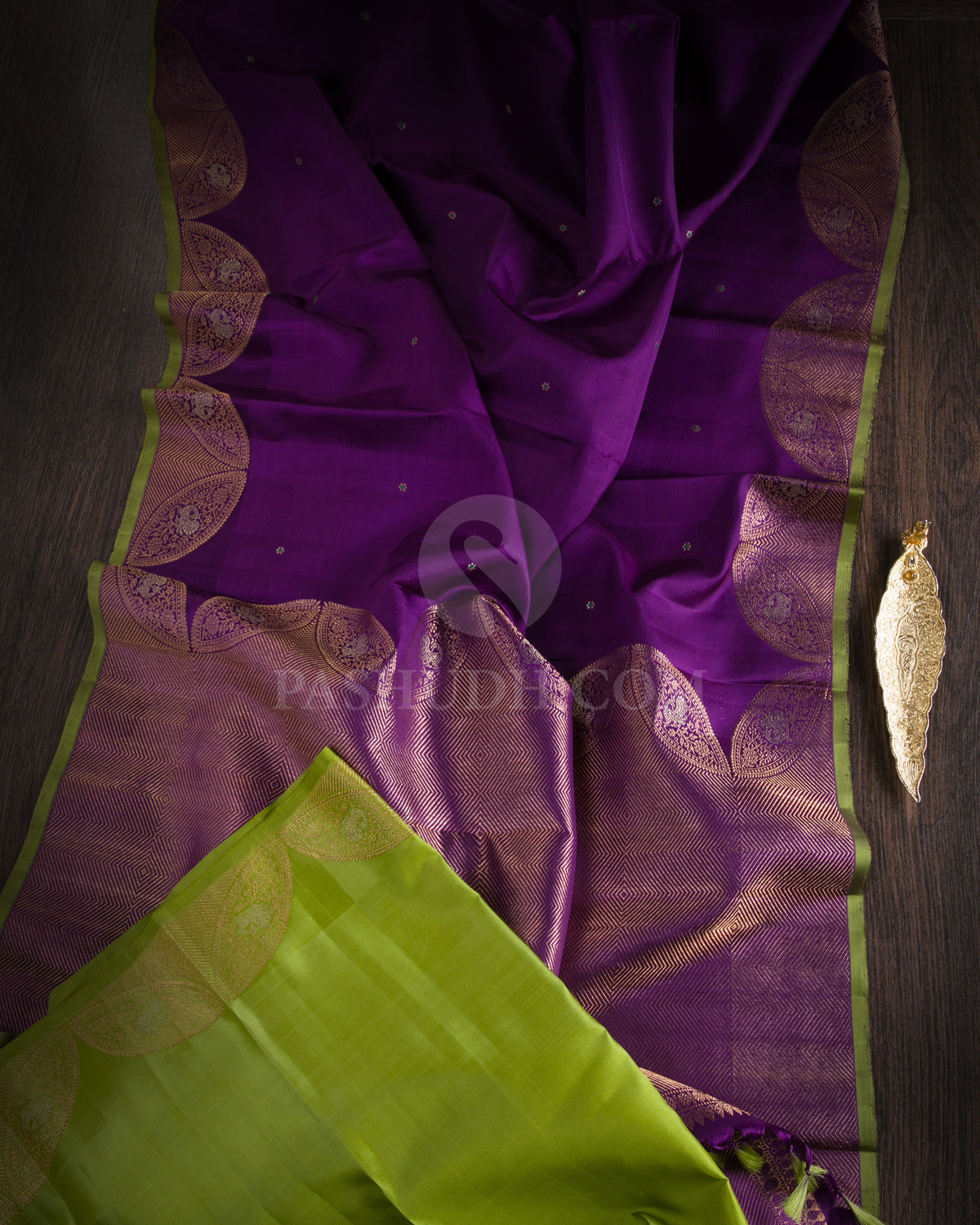 Violet Kanjivaram Silk Saree - S1107(A) - View 1