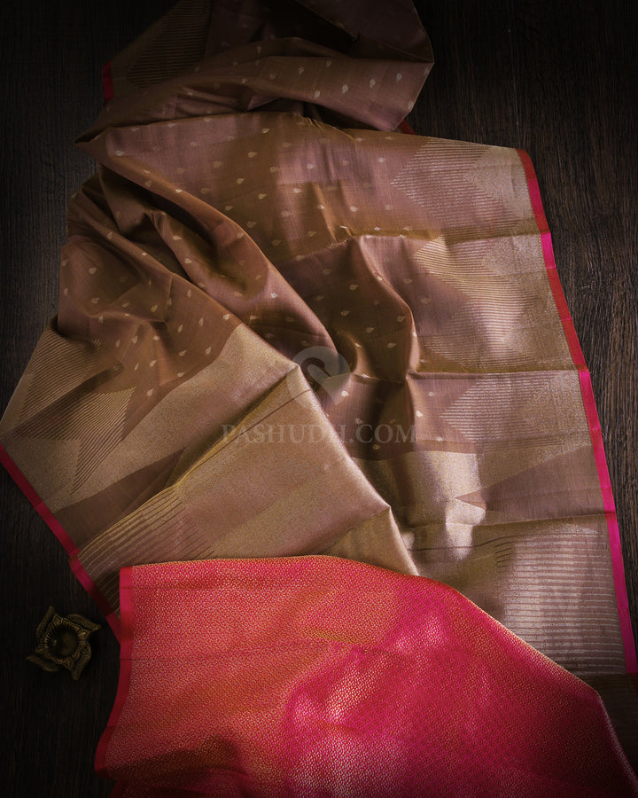 Chestnut Brown Kanjivaram Silk Saree - DJ241