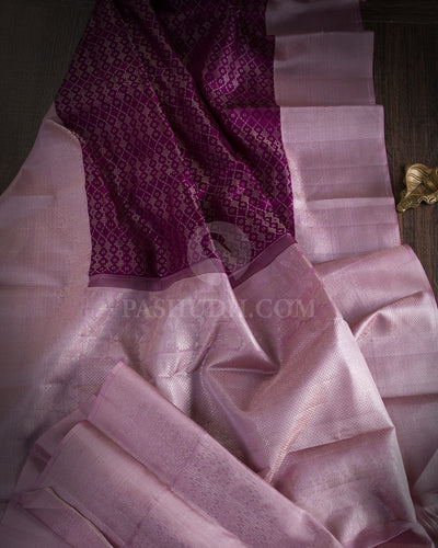 Violet and Lilac Kanjivaram Silk Saree - DT251 (C)