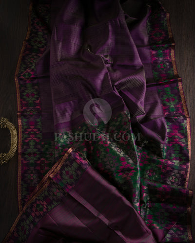 Purple and Multicolor Kanjivaram Silk Saree - DJ271(A)