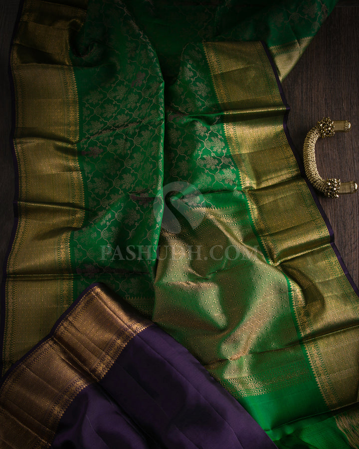 Forest Green Kanjivaram Silk Saree - DJ272(A)