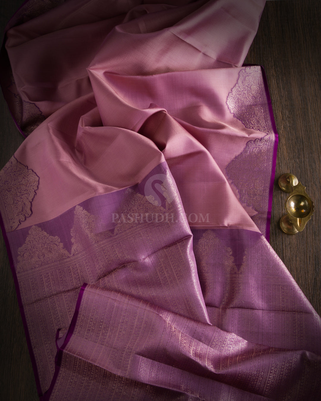 Mauve & Violet Kanjivaram Silk Saree - S764- View 2