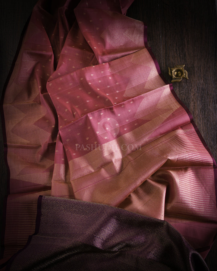 Old Rose Kanjivaram Silk Saree - DJ237
