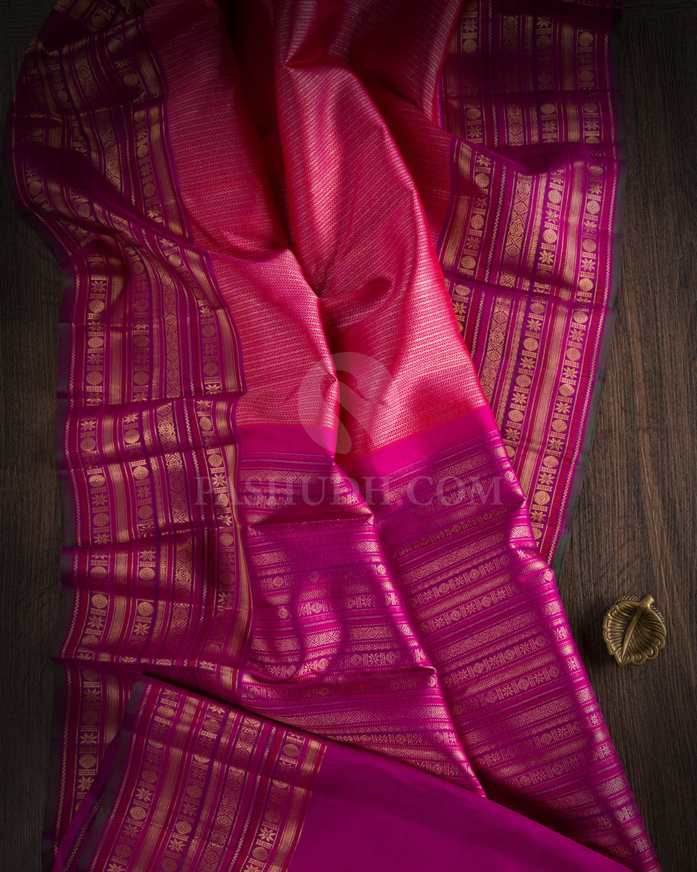 Rani Pink And Violet Kanjivaram Silk Saree - S1062(C) - View 1