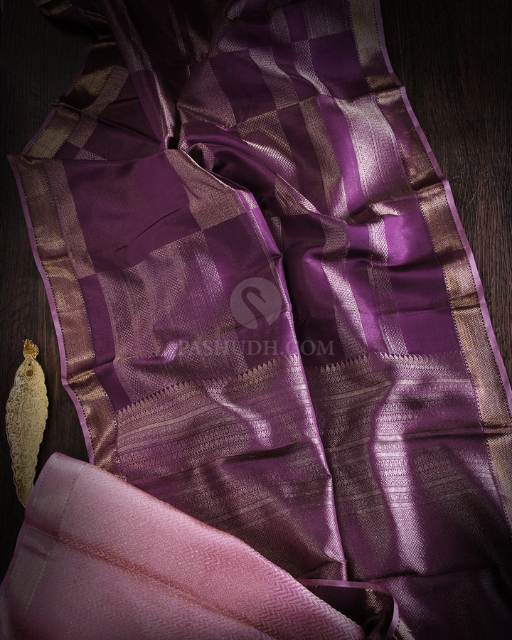 Mild Plum Kanjivaram Silk Saree - D471 - View 1