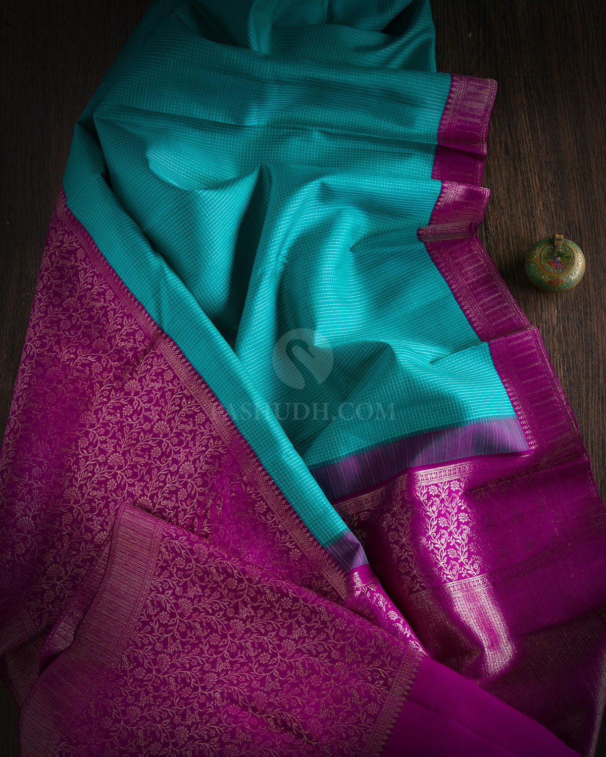 Ananda Blue and Violet Kanjivaram Silk Saree - S775 - View 2
