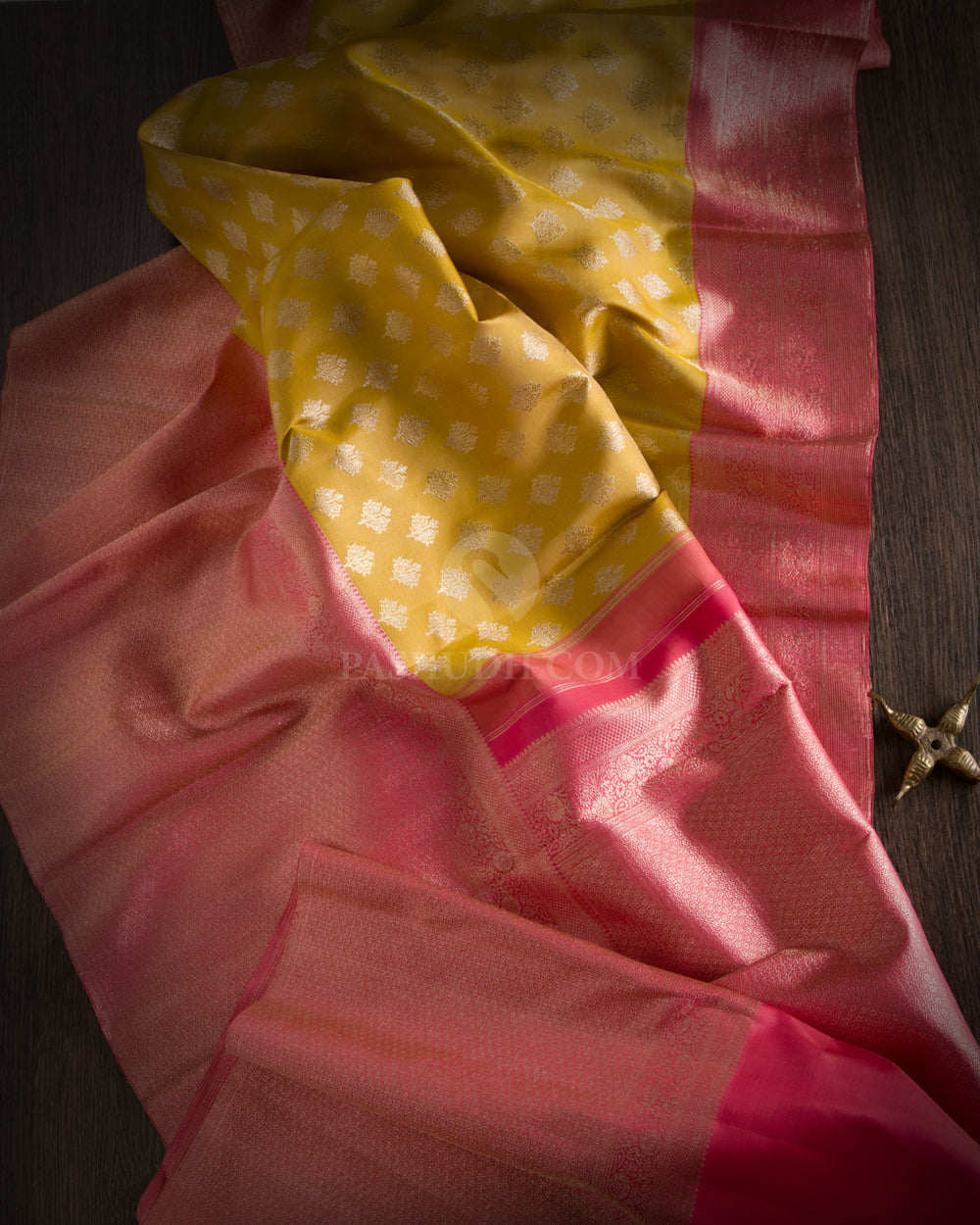 Mustard and Peach  Kanjivaram Silk Saree - S796 - View 2