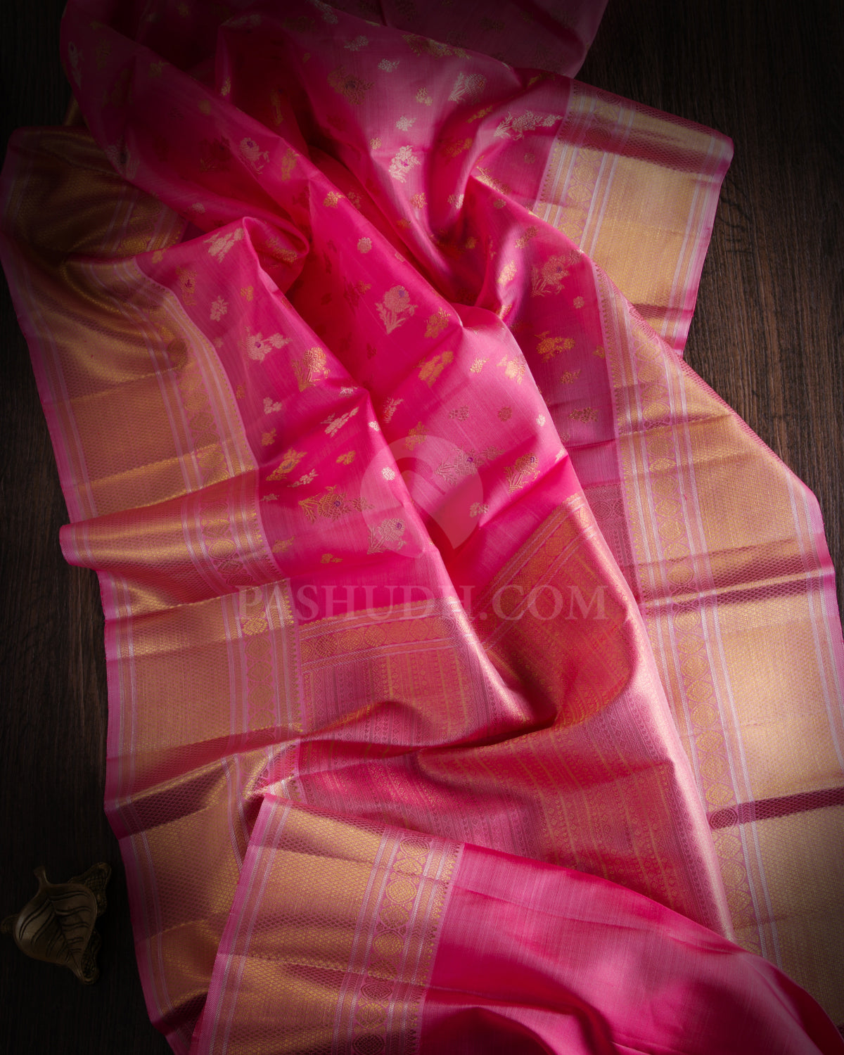Pink Pure Zari Kanjivaram Silk Saree - P125 - View 2