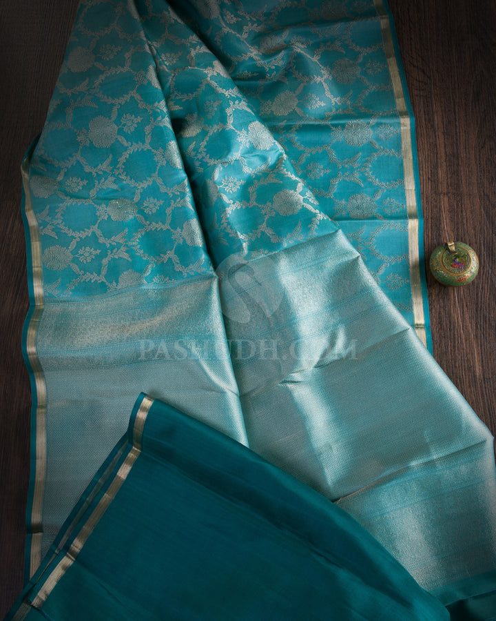 Sky Blue Kanjivaram Silk Saree - DT256(A)