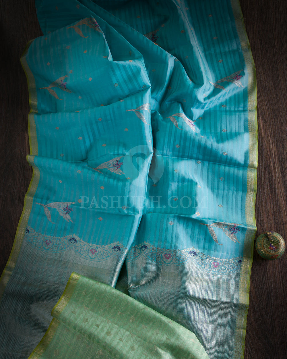 Sky Blue Kanjivaram Silk Saree - S996 - View 1