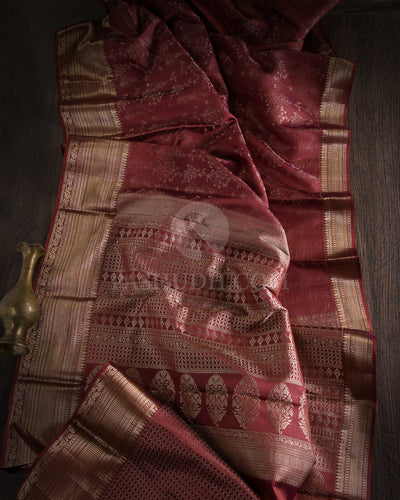 Cinnamon Brown Kanjivaram Silk Saree -D502(A) 