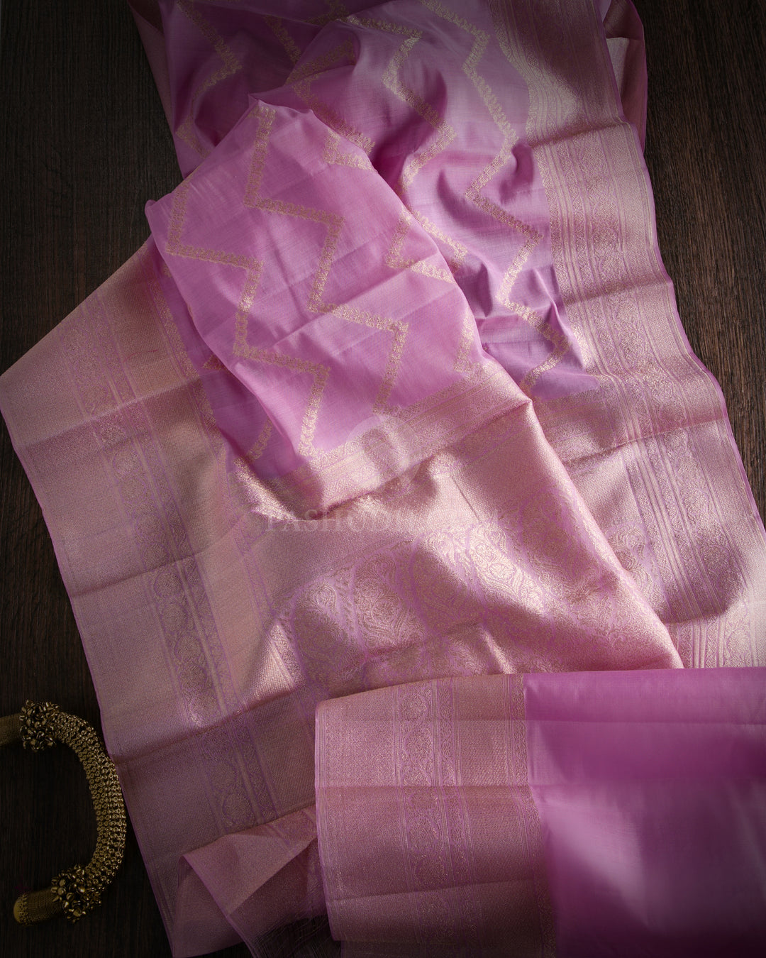 Light Pink Kanjivaram Silk Saree - DJ227