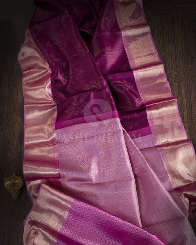 Purple And Lavender Kanjivaram Silk Saree - D532(B)