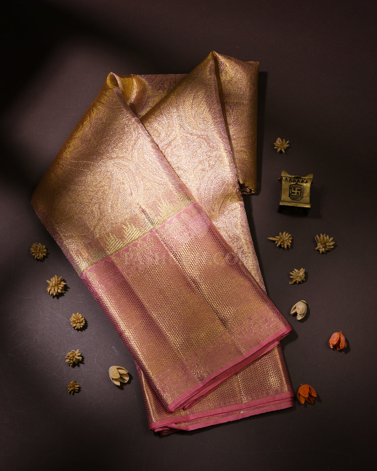 Pink Tissue Kanjivaram Silk Saree - S982